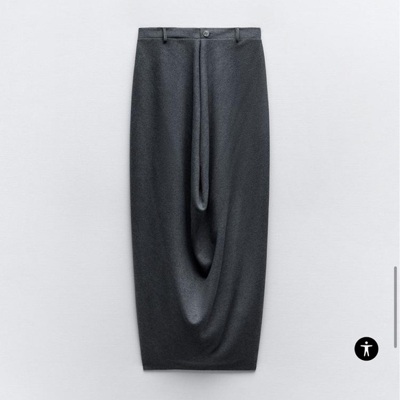 Zara Ruched Strapless Dress Grey NWT - Picture 4 of 9